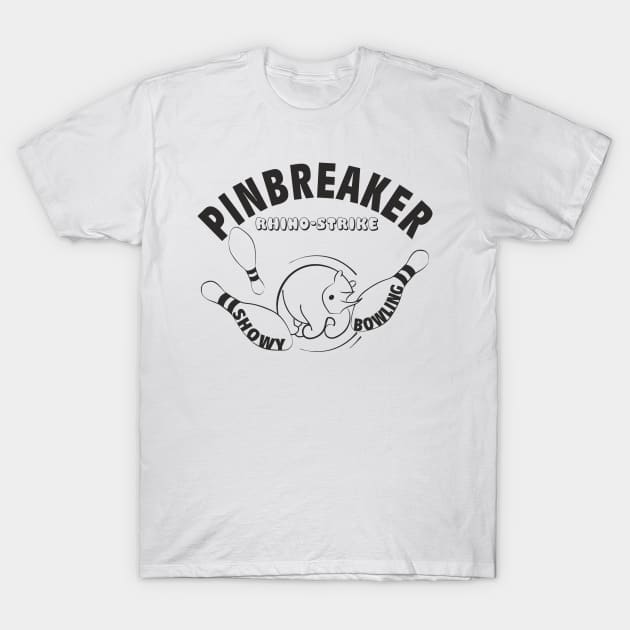 Pinbreaker - Rhino-Strike (black print) T-Shirt by aceofspace